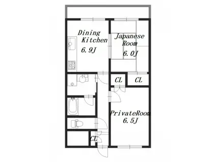 シャルマンコート(2DK/3階)の間取り写真