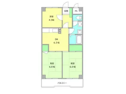 ゼファー銀座(3DK/9階)の間取り写真