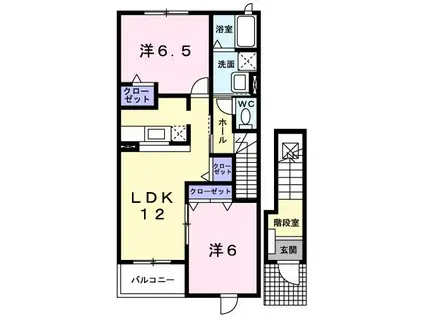 パストラルII(2LDK/2階)の間取り写真