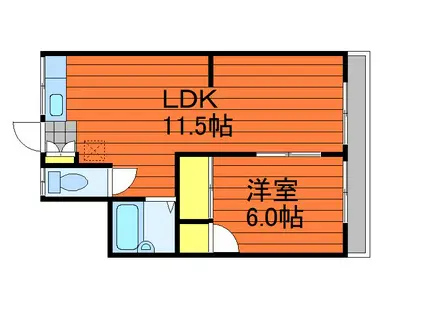 ヴィラサツキ(1LDK/1階)の間取り写真