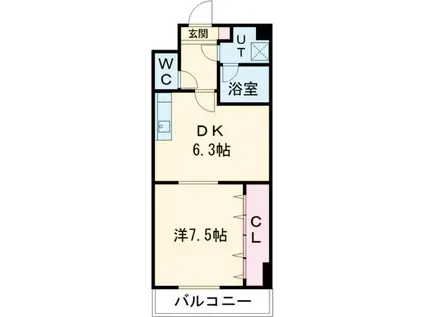 SION(1DK/1階)の間取り写真