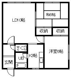 酒井ハイツ(2LDK/2階)の間取り写真