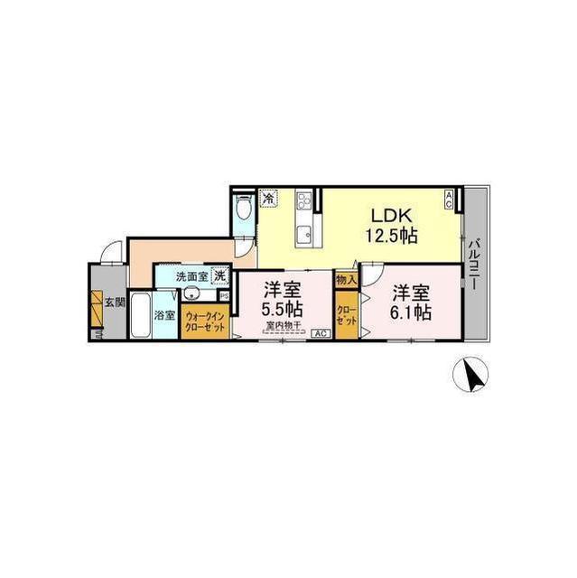 DS LIEN  B(2LDK/2階)の間取り写真