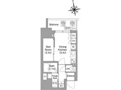 コンフォリア・リヴ北新宿(1DK/3階)の間取り写真