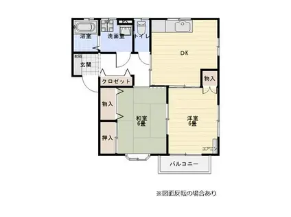 ニューライフ大野畑 B(2DK/2階)の間取り写真