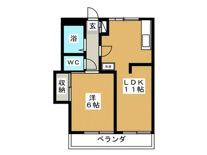 セトルフラット戸塚(1LDK/1階)の間取り写真