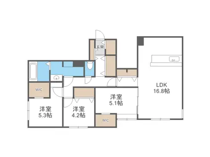 RーFINO宮の沢(3LDK/3階)の間取り写真
