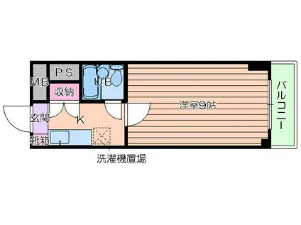 中崎町ハイツ(1K/1階)の間取り写真