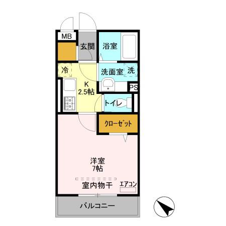 グラン ディーオ(1K/3階)の間取り写真