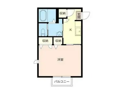 ディアコート東戸塚(1K/1階)の間取り写真