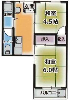 氷室ハイツ(2DK/3階)の間取り写真