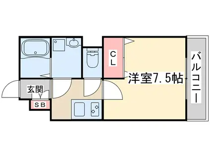 リビアス キタオオサカ ブレッザ(1K/5階)の間取り写真