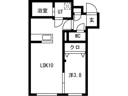 ASTER MISONO(1LDK/4階)の間取り写真