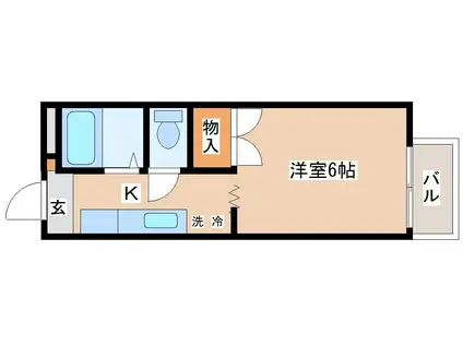 セカンドステージ水の森(1K/2階)の間取り写真