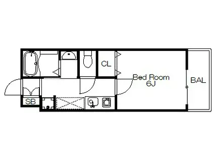 TIDE.STYLE FUKAE(1K/3階)の間取り写真