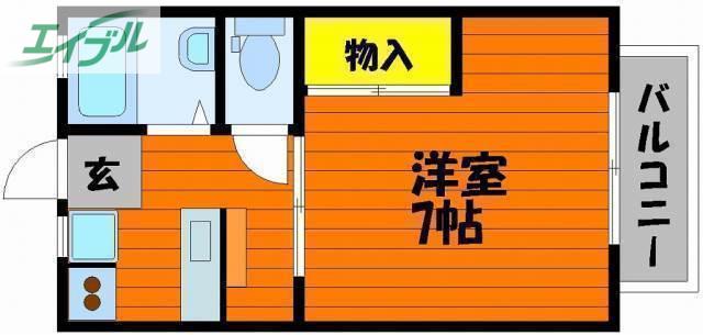 パシフィック青江(1DK/1階)の間取り写真