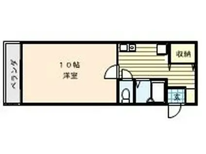 アーバンハイム(1K/2階)の間取り写真