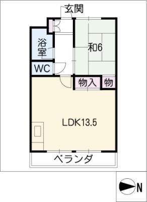 パステルハイム(1LDK/2階)の間取り写真