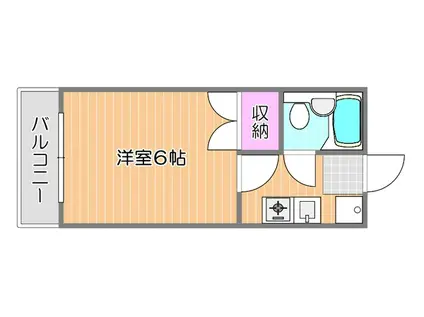 FOREVER RESIDENCE IMAIIB棟(1K/3階)の間取り写真