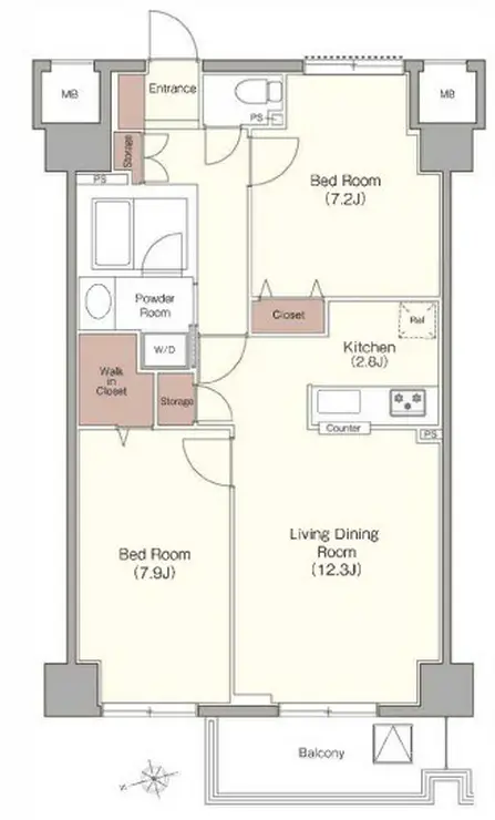 ベラカーサ広尾 1階階 間取り