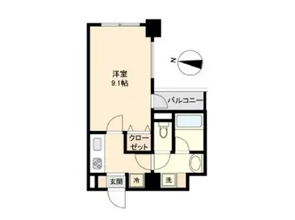 ガーネットヒルズ上杉(1K/2階)の間取り写真