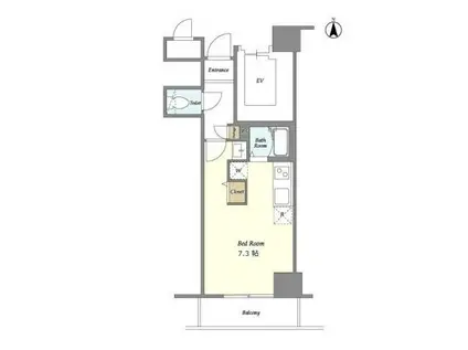 インプルーブ白金(1K/2階)の間取り写真