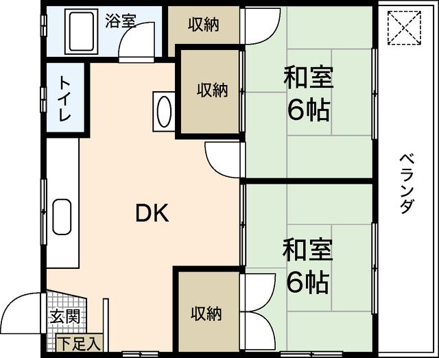 サンビレッジ(2DK/3階)の間取り写真