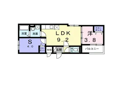 グランハーモニー(1LDK/2階)の間取り写真