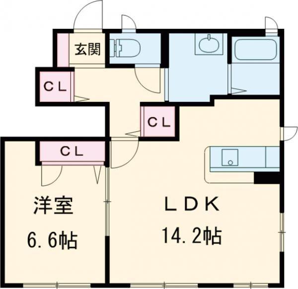 リーフガーデンハイツA棟(1LDK/1階)の間取り写真