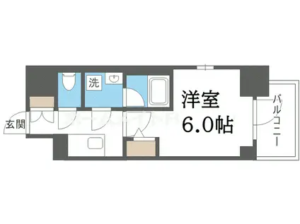 リヴェント難波ウエスト(1K/2階)の間取り写真