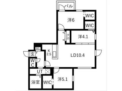 TS COURT ウエスト13(3LDK/2階)の間取り写真