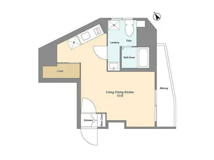 オープンブルーム王子(ワンルーム/9階)の間取り写真