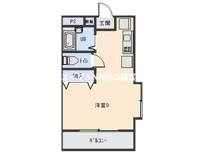 サニーコート岡大西(ワンルーム/2階)の間取り写真