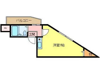 絢野壱番館(1K/2階)の間取り写真