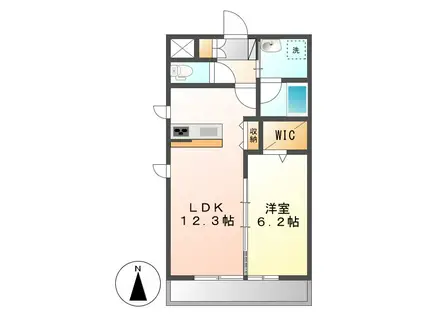 キューブ黄金(1LDK/2階)の間取り写真