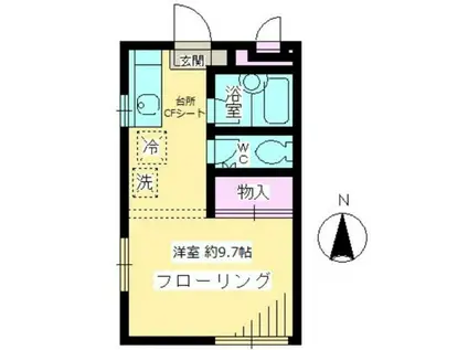 ルミエール府中(1K/2階)の間取り写真