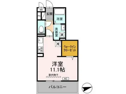 メゾングランレーヴ A棟(ワンルーム/3階)の間取り写真