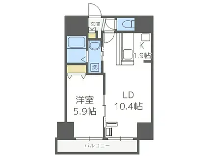 サンコート本郷通ガーデンヒルズ(1LDK/11階)の間取り写真