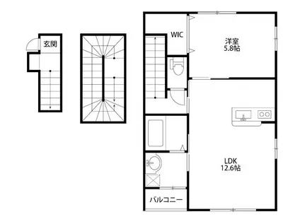 FERIO万代(1LDK/3階)の間取り写真