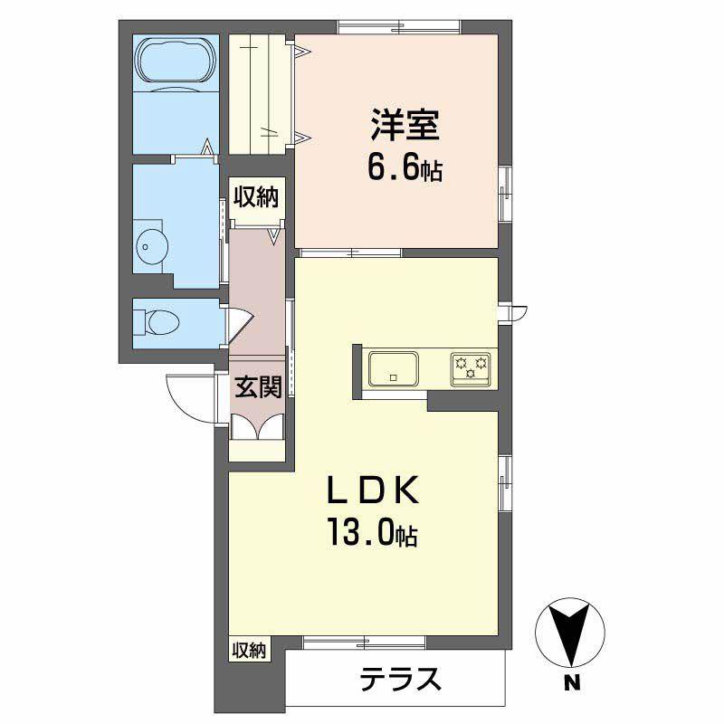 シャーメゾンWILL(1LDK/1階)の間取り写真