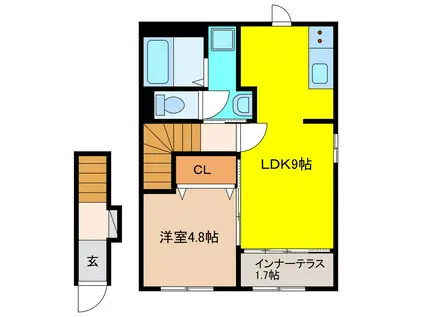 大口町 (1LDK/2階)の間取り写真
