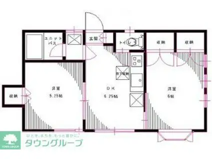 ヒルズ松原32250(2DK/2階)の間取り写真