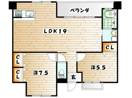 J5・STAGE1(2LDK/5階)の間取り写真