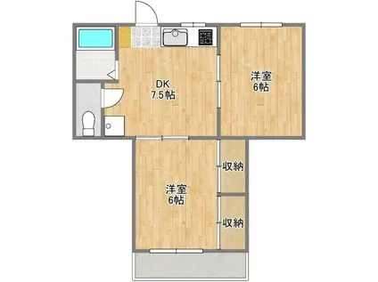 メゾンドオノ(2DK/1階)の間取り写真