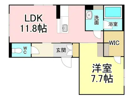 クレスティーク(1LDK/1階)の間取り写真