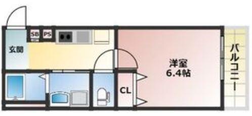 ALEGRIA平野本町II(1K/3階)の間取り写真