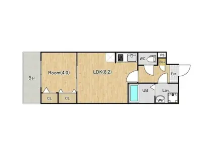 ジーメゾン上尾仲町(1LDK/2階)の間取り写真