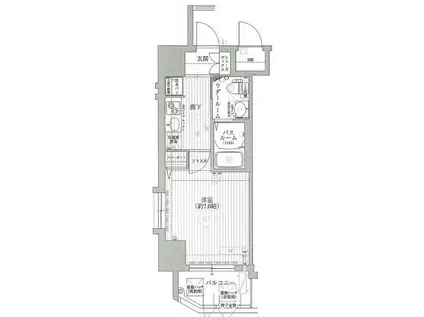 エステムコート博多祇園ツインタワー2(1K/15階)の間取り写真