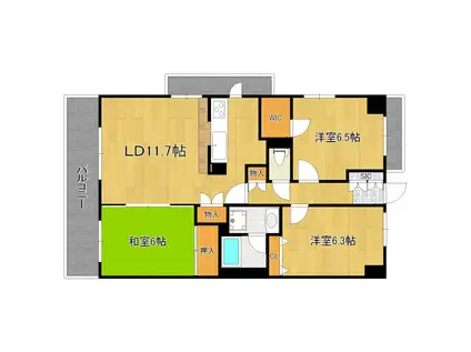 楠風イルミナ(3LDK/5階)の間取り写真