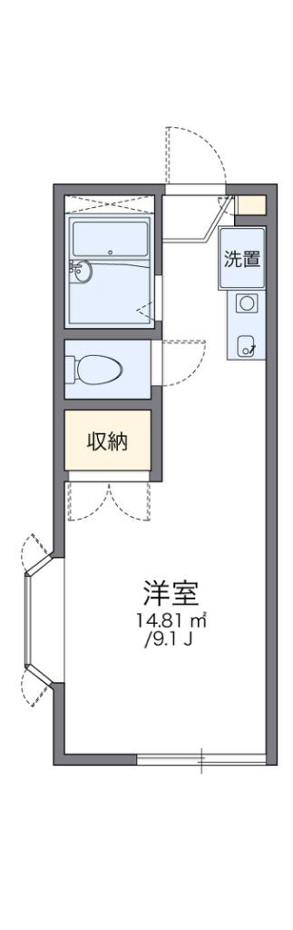 レオパレス藤本II(1K/2階)の間取り写真
